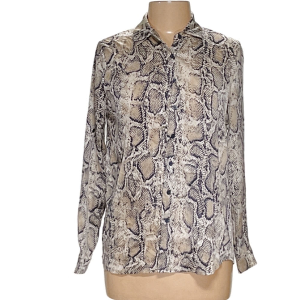 Fashion Nova Snakeskin Print Blouse
